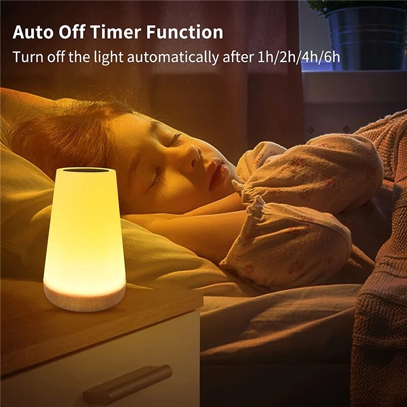 13 Color Changing Table Lamp Bedside Lamps For Bedroom Touch Nightlight RGB Remote Dimmable USB Rechargeable Room