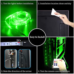 TV LED Backlight, 8ft TV Light Strip for 32" TV LED Light Strip USB with Remote Control, TV LED Lights Music Sync RGB Gaming Bedroom Room HDTV Mood Lighting