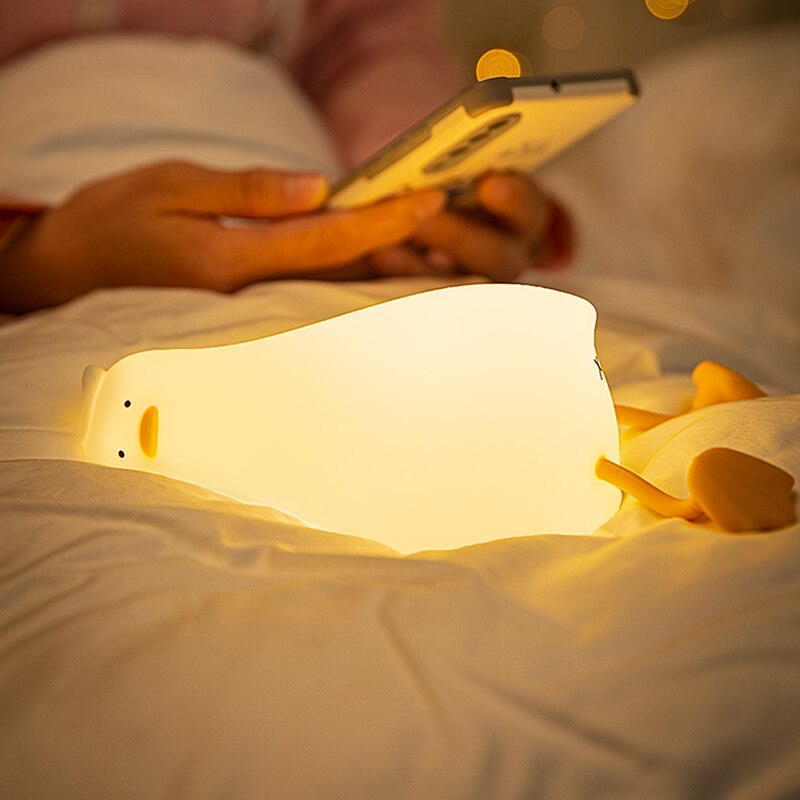 Led Children Night Light Duckling Rechargeable Lamp USB Silicone Squishy Sleeping Bedroom Desktop Decor Lamp Child Holiday Gift