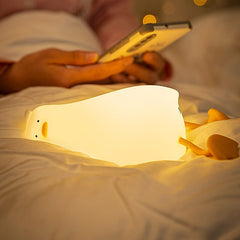 Led Children Night Light Duckling Rechargeable Lamp USB Silicone Squishy Sleeping Bedroom Desktop Decor Lamp Child Holiday Gift