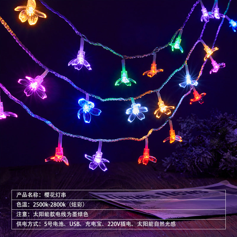 Outdoor camping ambient light string tent arrangement hanging lights canopy small bulbs decorative lights with stall lights flashing lights string