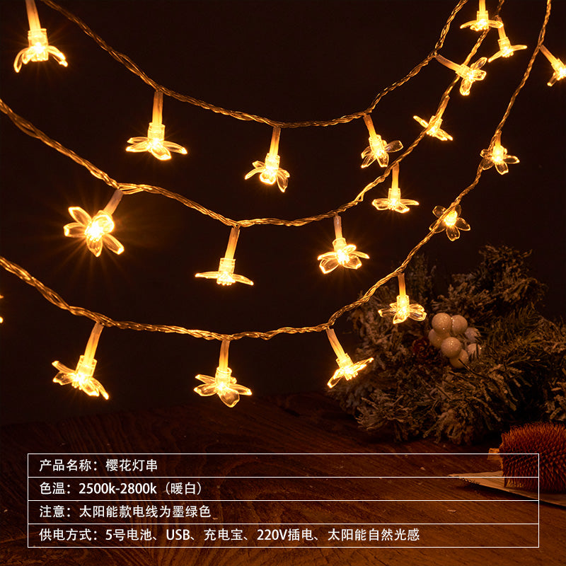Outdoor camping ambient light string tent arrangement hanging lights canopy small bulbs decorative lights with stall lights flashing lights string