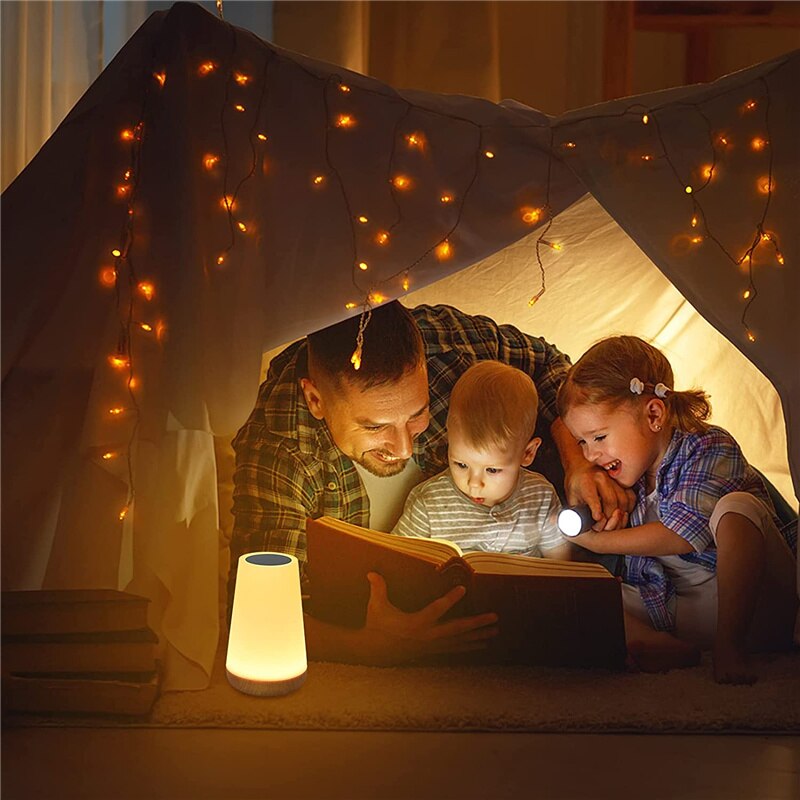 13 Color Changing Table Lamp Bedside Lamps For Bedroom Touch Nightlight RGB Remote Dimmable USB Rechargeable Room