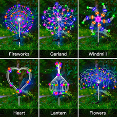 Solar Firework LED Stake Lights Outdoor Garden Decor Pathway Fairy Light Waterproof Yard Lawn Patio Landscape Decor Solar Lamp