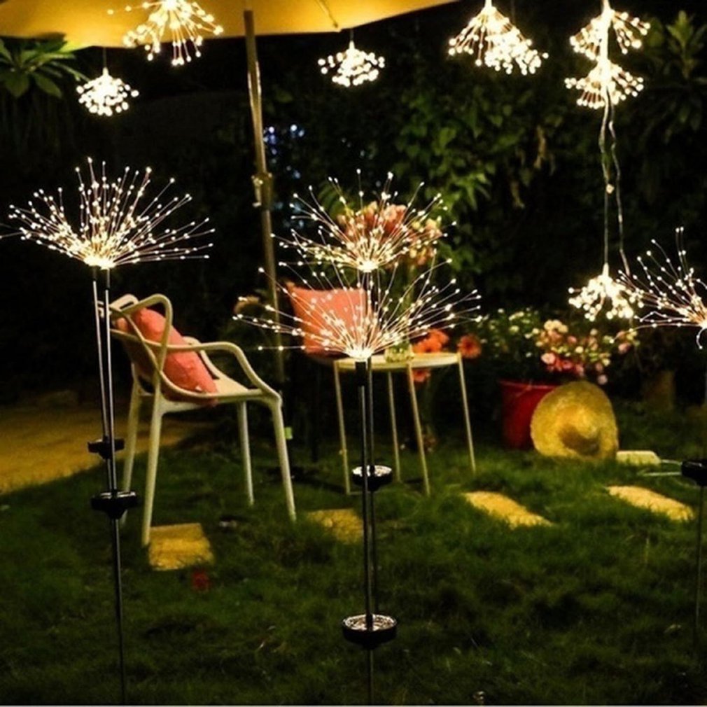 Solar Outdoor Light Outdoor Waterproof Solar Fireworks Lights 90/120/150 LED For Garden Lawn Landscape Lamp Holiday Light